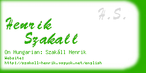 henrik szakall business card