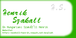 henrik szakall business card